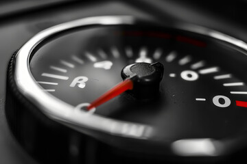 Naklejka premium Red Needle on Empty Fuel Gauge