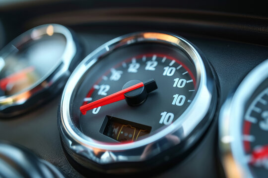 Red Needle on Empty Fuel Gauge - Powered by Adobe