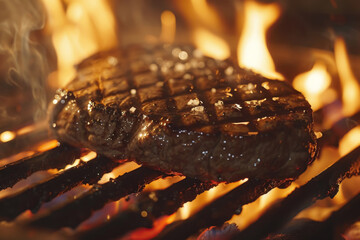 Grilled Steak on Flames