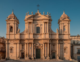 The Duomo of the baroque city of Noto, metropolitan cathedral and tourist attraction in south-eastern Sicily. Province of Syracuse, Italy