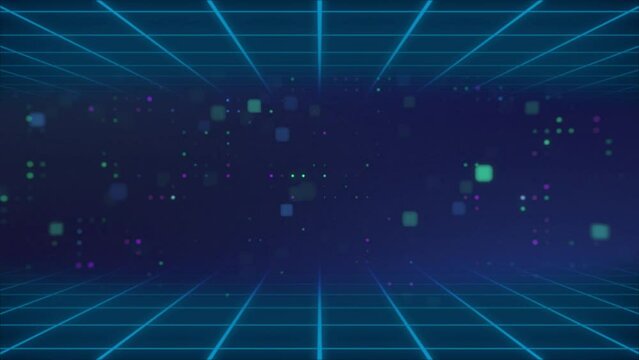 Abstract futuristic Gride and particules Background