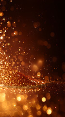 Golden maroon bokeh glitter lights on dark background sparkle particle wallpaper - obrazy, fototapety, plakaty