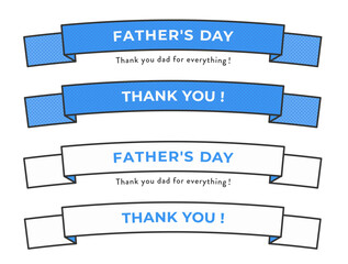 父の日の見出しリボンイラスト素材