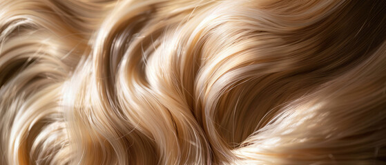 Detailed Close-Up of Blonde Wavy Hair Texture
