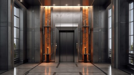 modern metal elevator