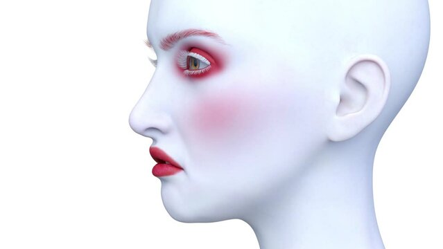女性の顔アップ　3DCGレンダリング