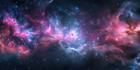 Naklejka premium Colorful Cosmic Space Filled With Stars