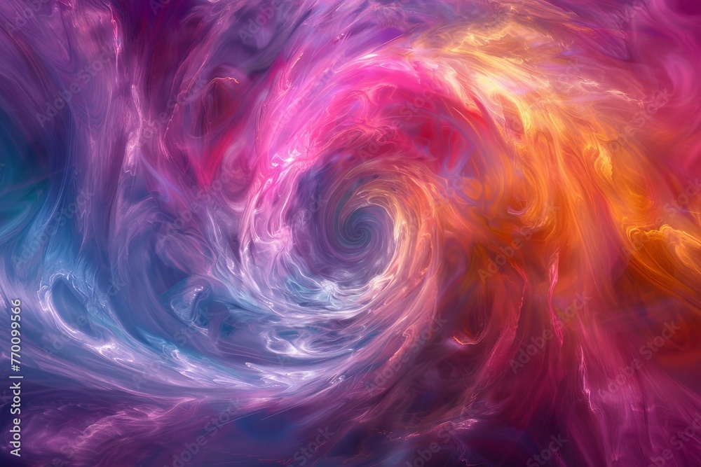 Poster An abstract digital artwork with a mesmerizing spiral and vivid colors blending into each other
