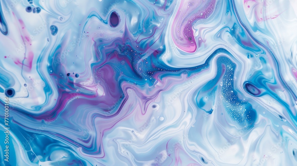 Poster Evocative and vibrant, this fluid art image features swirling colors that mix together, creating a mesmerizing abstract pattern and visual texture