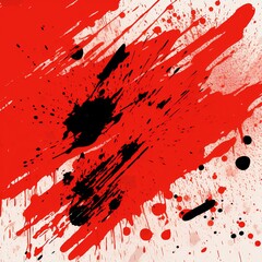 Red gritty grunge vector brush stroke color halftone pattern