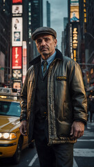 Portrait of a taxi driver in New York