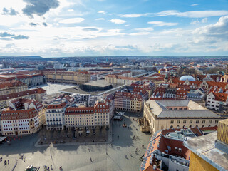 Fototapeta na wymiar Dresden Altstadt (old town) from above