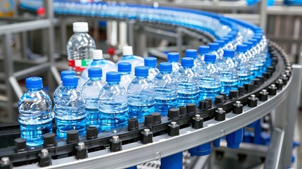 Production of bottled drinking water in a hygienic facility with plastic packaging