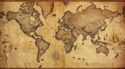 vintage map of the world 1733