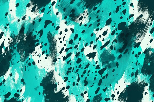 Teal gritty grunge vector brush stroke color halftone pattern