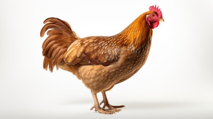 full body of brown chicken hen standing - Powered by Adobe