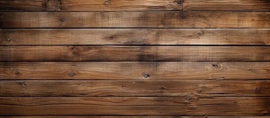 Detailed view of a wooden wall featuring a rich dark brown stain, creating a rustic and textured appearance - obrazy, fototapety, plakaty