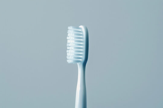 Close Up of Toothbrush on Gray Background