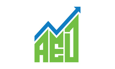 AED financial logo design vector template.	