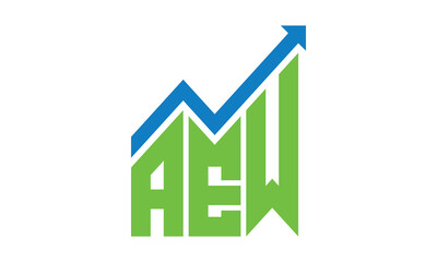 AEW financial logo design vector template.	