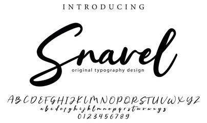 Snavel Font Stylish brush painted an uppercase vector letters, alphabet, typeface