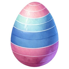 Gradient Painted Easter Egg on Black Background
