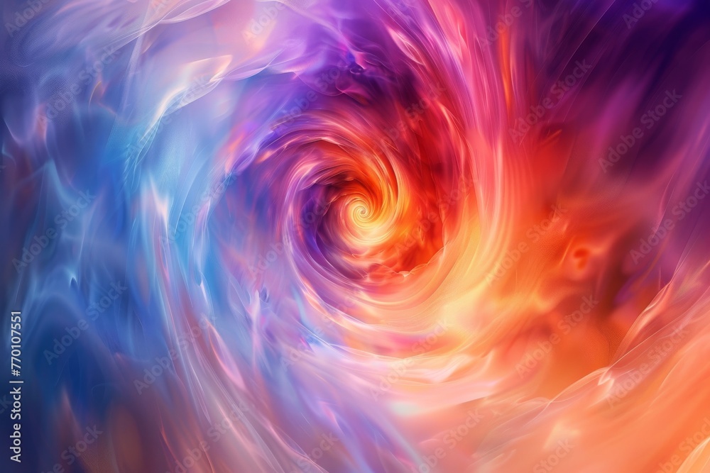 Aufkleber Swirling colors of blue and orange create a dynamic and vibrant abstract background that captivates and inspires
