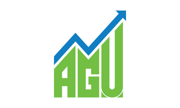 AGU financial logo design vector template.	
