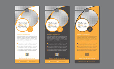 Set of door hangers background. Door hanger mockup. Vector illustration, corporate door hanger design.