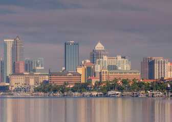Downtown Tampa Skyline with long exposure  - 770109397
