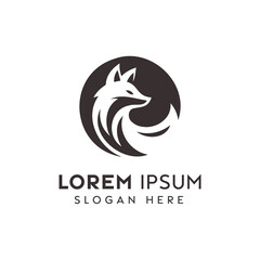 Abstract Fox Logo Design in Black and White for a Modern Brand