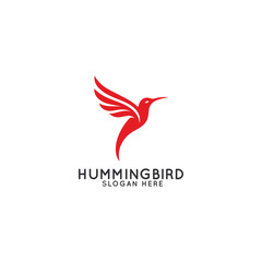 Stylized Red Hummingbird Logo Design for Modern Branding Purposes