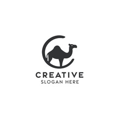 Obraz premium Minimalistic Camel Logo Design for a Creative Business Branding Concept