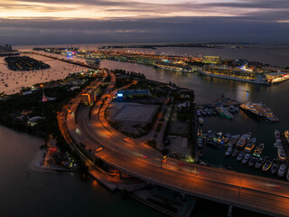 Miami Highway at sunset - 770111122