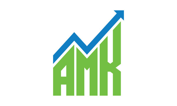 AMK financial logo design vector template.	
