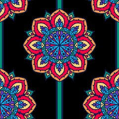 Cartoon summer retro seamless flower pattern for wrapping paper and fabrics and spring packaging and kids print