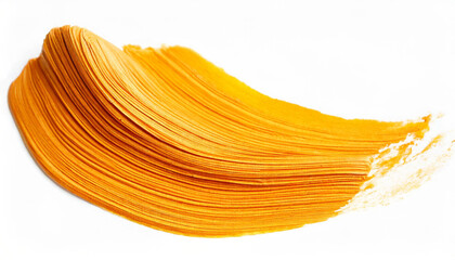 Orange yellow brush stroke isolated on white background. Orange abstract stroke. Colorful oil paint brush stroke