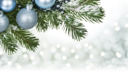Naklejka na ściany i meble Twinkling Lights and Ornaments Adorn Festive Christmas Tree