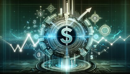 Obraz premium dollars and digital