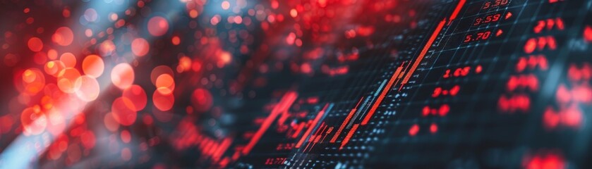 A close-up of a computer screen displaying a stock market crash graph