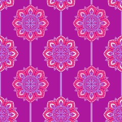 Cartoon summer retro seamless flower pattern for wrapping paper and fabrics and spring packaging and kids print