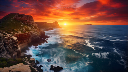 cape point sunset, Cape Town, south africa - obrazy, fototapety, plakaty