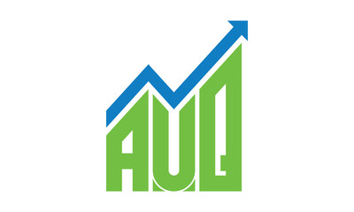 AUQ financial logo design vector template.	
