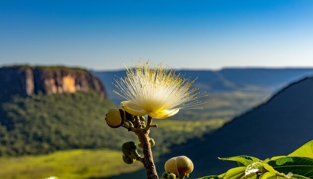 FLOR DO PEQUIZEIRO, CARYOCAR BRASILIENSE, FRUTO T&Iacute;PICO DO CERRADO BRASILEIRO