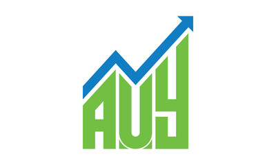 AUY financial logo design vector template.	
