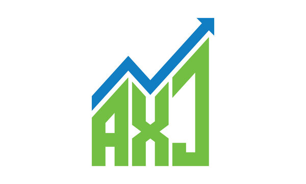 AXJ financial logo design vector template.	