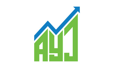 AYJ financial logo design vector template.	