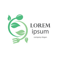 fresh and healthy vegetarian food logo design