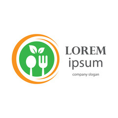 fresh and healthy vegetarian food logo design
