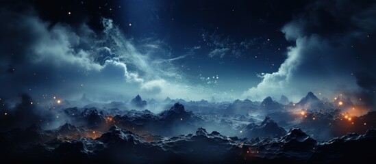 3d abstract space sky with stars and nebula Background